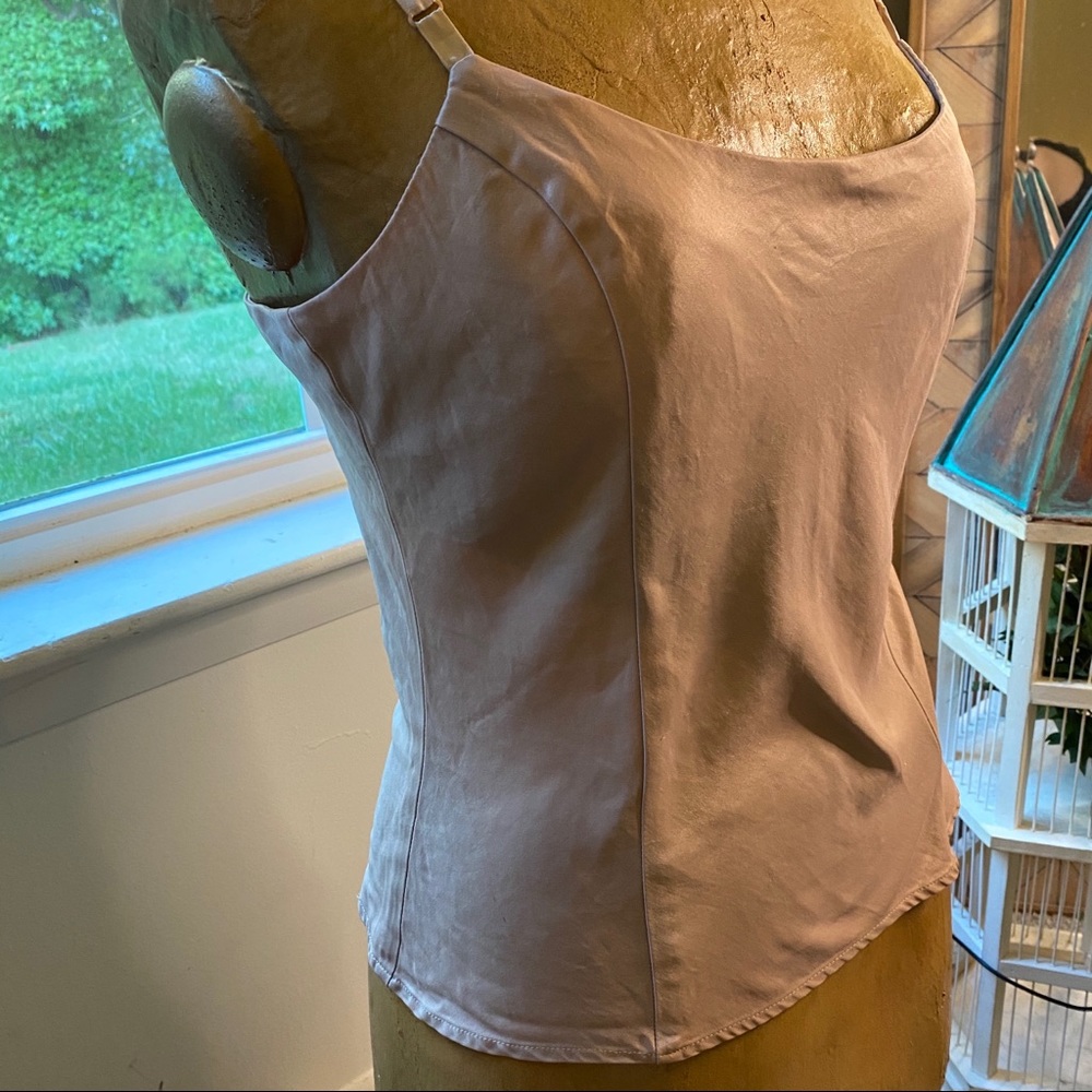 Satin corset-style seam vtg express blush cami
